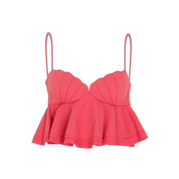 Shell crop top camisole in denim